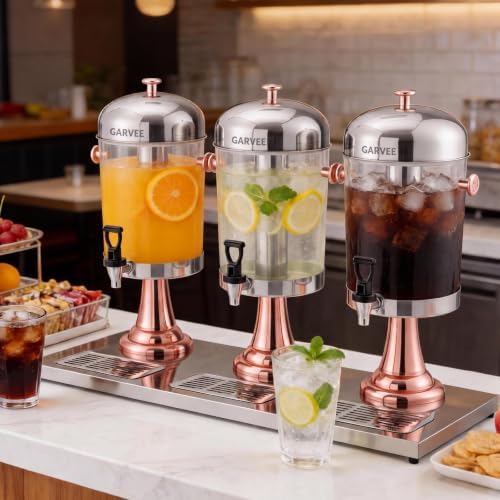 6.6 Gallon Commercial Drink Dispenser with Ice Core, Rose Gold, alternate view 2