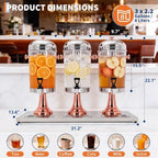 6.6 Gallon Commercial Drink Dispenser with Ice Core, Rose Gold, alternate view 3