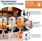 6.6 Gallon Commercial Drink Dispenser with Ice Core, Rose Gold, alternate view 4