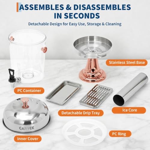 6.6 Gallon Commercial Drink Dispenser with Ice Core, Rose Gold, alternate view 5