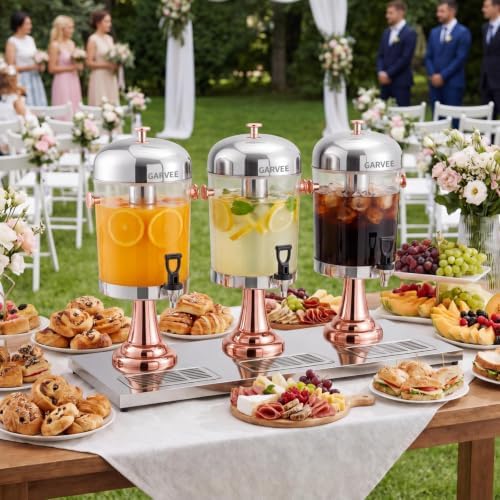 6.6 Gallon Commercial Drink Dispenser with Ice Core, Rose Gold, alternate view 7