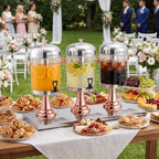 6.6 Gallon Commercial Drink Dispenser with Ice Core, Rose Gold, alternate view 7