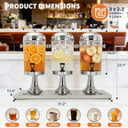6.6 Gallon Commercial Drink Dispenser with Ice Core, Silver in Silver, alternate view 2