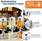 6.6 Gallon Commercial Drink Dispenser with Ice Core, Silver in Silver, alternate view 4