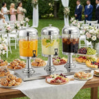 6.6 Gallon Ice Core Cold Beverage Dispenser, Stainless Steel Drink Dispenser with Stand, Spigot & Drip Tray for, alternate