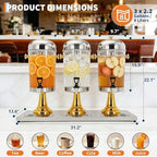 6.6 Gallon Ice Core Cold Beverage Dispenser, Stainless Steel Drink Dispenser with Stand, Spigot & Drip Tray for, alternate