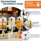 6.6 Gallon Ice Core Cold Beverage Dispenser, Stainless Steel Drink Dispenser with Stand, Spigot & Drip Tray for, alternate