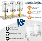 6.6 Gallon Ice Core Cold Beverage Dispenser, Stainless Steel Drink Dispenser with Stand, Spigot & Drip Tray for, alternate