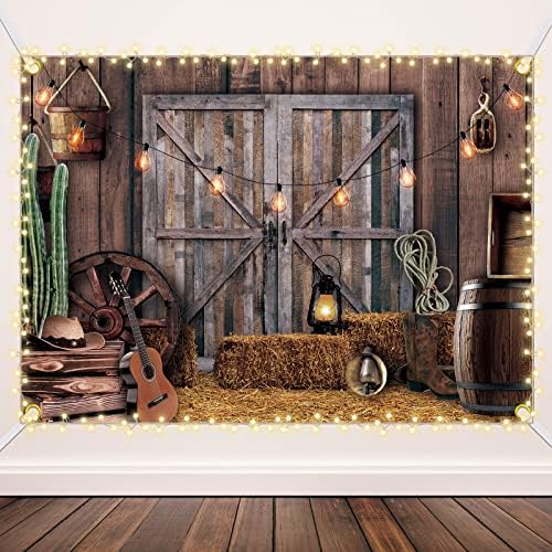 6.6 x 9.2 ft Western Party Backdrop Wild West Cowboy Decoration in 6.6 x 9.2 ft in Cowboy
