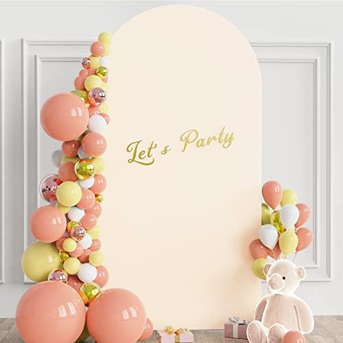 6.6FT Arch Backdrop Cover Beige Arch Covers Stretchy Backdrop, alternate view 2
