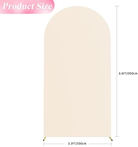 6.6FT Arch Backdrop Cover Beige Arch Covers Stretchy Backdrop, alternate view 3