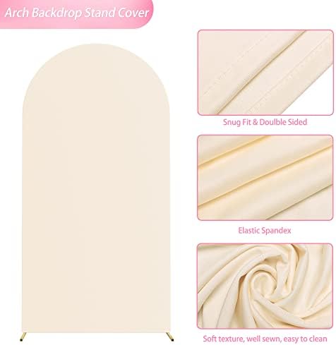 6.6FT Arch Backdrop Cover Beige Arch Covers Stretchy Backdrop, alternate view 4
