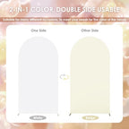 6.6FT Arch Backdrop Cover Beige & White One Piece Double Color in 6.6 FT in Beige and White, alternate view 2