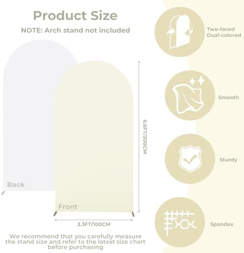 6.6FT Arch Backdrop Cover Beige & White One Piece Double Color in 6.6 FT in Beige and White, alternate view 4