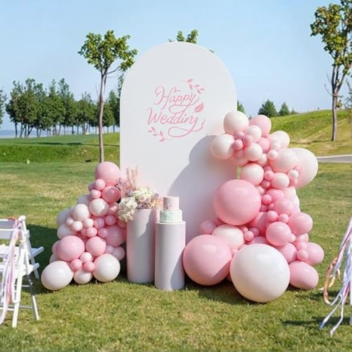 6.6FT Arch Backdrop Cover Beige & White One Piece Double Color in 6.6 FT in Beige and White, alternate view 5