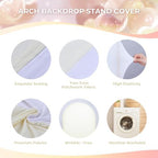 6.6FT Arch Backdrop Cover Beige & White One Piece Double Color in 6.6 FT in Beige and White, alternate view 7