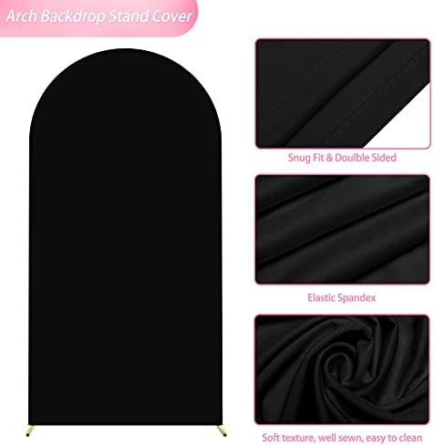 6.6FT Arch Backdrop Cover Black Arch Covers Strethy Backdrop, alternate view 4