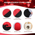 6.6FT Arch Backdrop Cover Black & Red One Piece Double Color in 6.6 FT in Black and Red, alternate view 7
