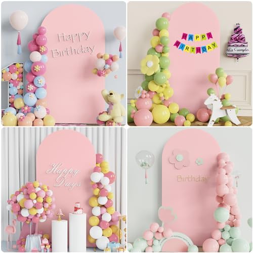 6.6FT Arch Backdrop Cover Blush Pink Arch Covers Stretchy Backdrop, alternate view 5