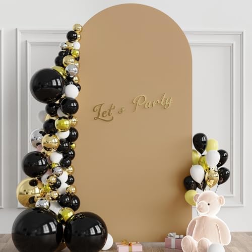 6.6FT Arch Backdrop Cover Khaki Arch Covers Stretchy Backdrop, alternate view 2