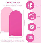 6.6FT Arch Backdrop Cover Light Pink & Rose One Piece Double Color in 6.6 FT in Light Pink and Rose Pink, alternate view 3