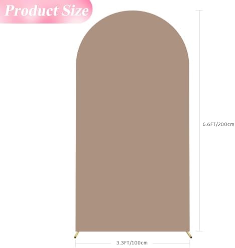 6.6FT Arch Backdrop Cover Nude Brown Arch Covers Stretchy Backdrop, alternate view 2