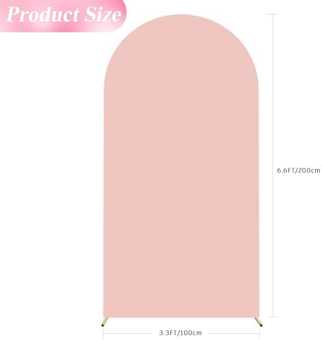 6.6FT Arch Backdrop Cover Pale Pink Arch Covers Stretchy Backdrop, alternate view 2