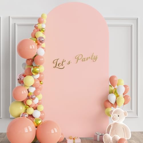 6.6FT Arch Backdrop Cover Pale Pink Arch Covers Stretchy Backdrop, alternate view 3