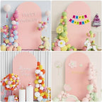 6.6FT Arch Backdrop Cover Pale Pink Arch Covers Stretchy Backdrop, alternate view 5