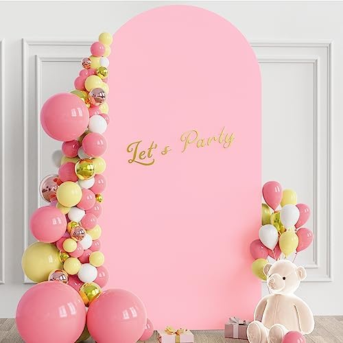 6.6FT Arch Backdrop Cover Pink Arch Covers Stretchy Backdrop, alternate view 2