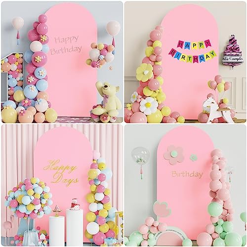 6.6FT Arch Backdrop Cover Pink Arch Covers Stretchy Backdrop, alternate view 5