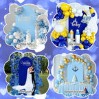 6.6FT Arch Backdrop Cover Royal & Baby Blue One Piece Double Color in 6.6 FT in Royal Blue and Baby Blue, alternate view 4