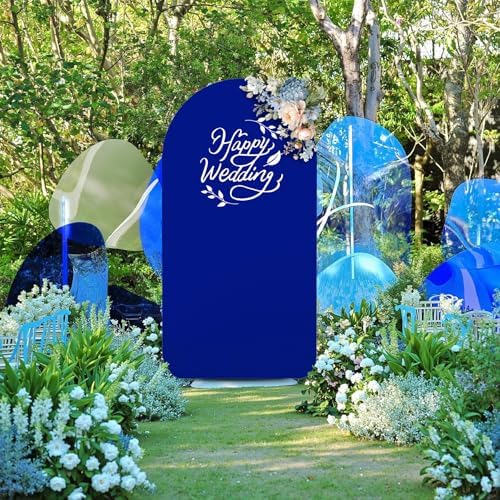 6.6FT Arch Backdrop Cover Royal & Baby Blue One Piece Double Color in 6.6 FT in Royal Blue and Baby Blue, alternate view 5