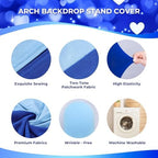 6.6FT Arch Backdrop Cover Royal & Baby Blue One Piece Double Color in 6.6 FT in Royal Blue and Baby Blue, alternate view 7