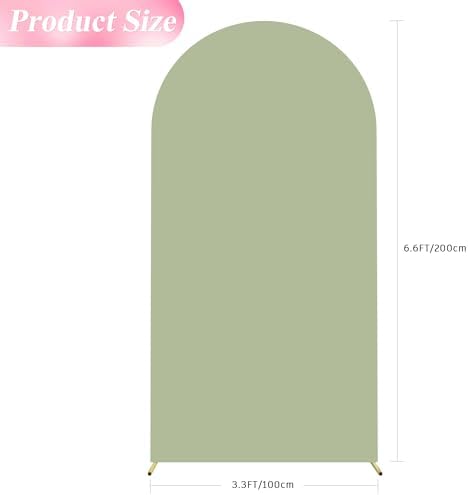 6.6FT Arch Backdrop Cover Sage Green Arch Covers Stretchy Backdrop, alternate view 2