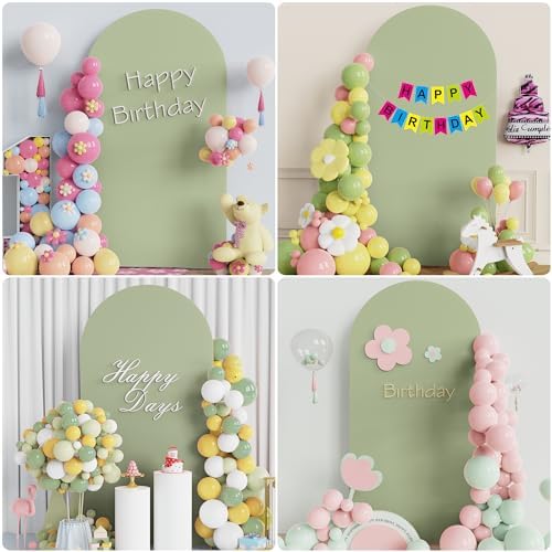 6.6FT Arch Backdrop Cover Sage Green Arch Covers Stretchy Backdrop, alternate view 4