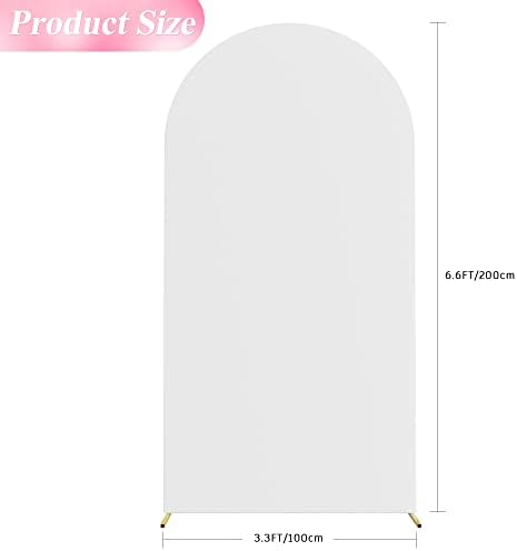 6.6FT Arch Backdrop Cover White Arch Covers Stretchy Backdrop, alternate view 3