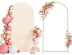 6.6FT Arch Backdrop Stand and Cover Set, Arch Stand with Beige Cover