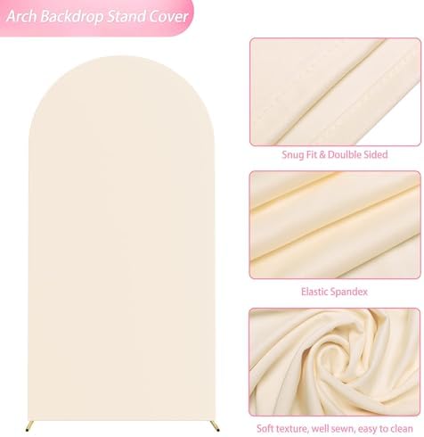6.6FT Arch Backdrop Stand and Cover Set, Arch Stand with Beige Cover, alternate view 4