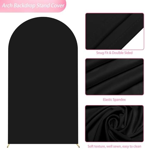6.6FT Arch Backdrop Stand and Cover Set, Arch Stand with Black Cover, alternate view 4