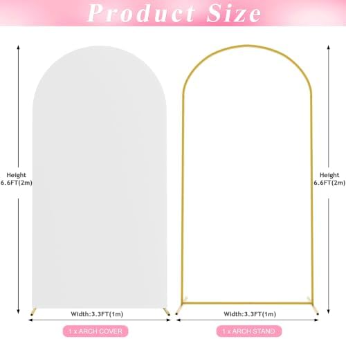 6.6FT Arch Backdrop Stand and Cover Set, Arch Stand with White Cover, alternate view 3