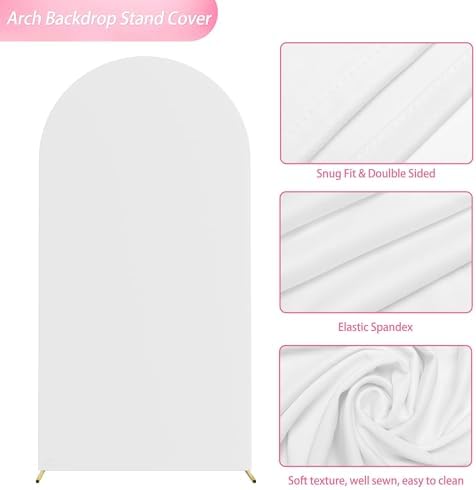 6.6FT Arch Backdrop Stand and Cover Set, Arch Stand with White Cover, alternate view 5