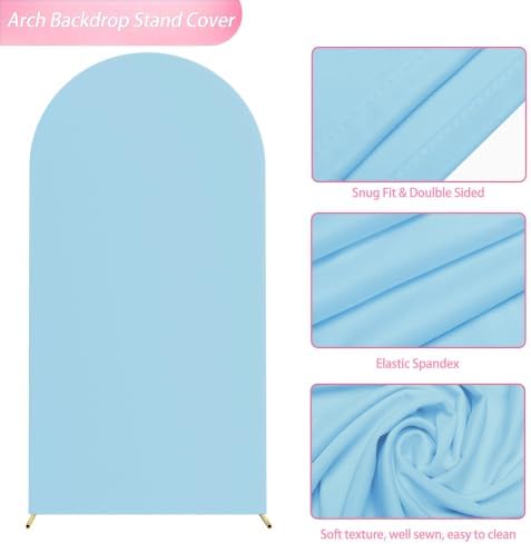 6.6FT Arch Backdrop Stand and Cover Set, Arch with Dusty Blue Cover, alternate view 7