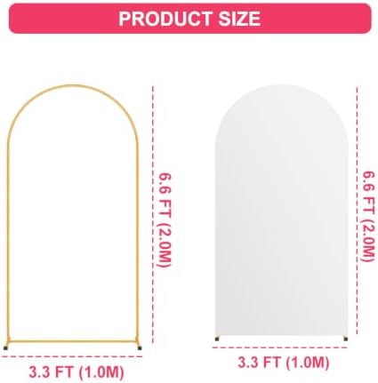 6.6FT Arch Backdrop Stand and White Cover Set, Balloon Arch Stand, alternate view 3