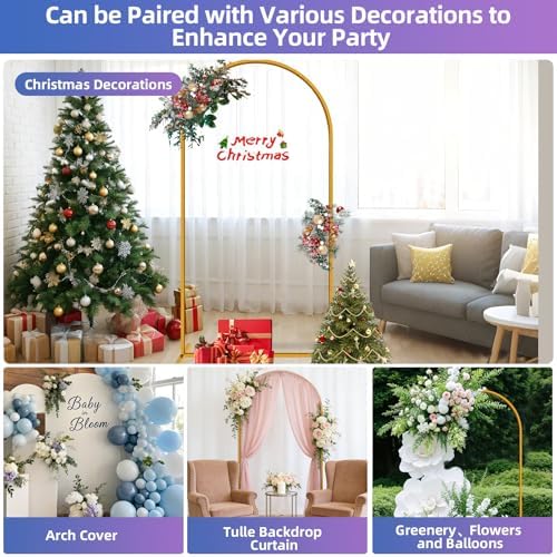 6.6ft Arch Backdrop Stand Gold, alternate view 5