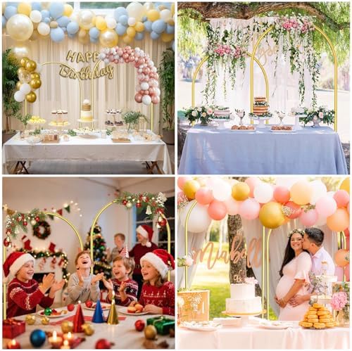 6.6FT Arch Backdrop Stand, Gold Metal Arch Stand for Wedding, alternate view 6
