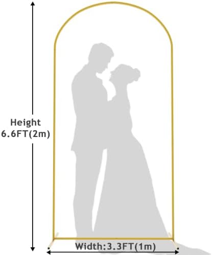 6.6FT Arch Backdrop Stand Gold Metal Wedding Arch Backdrop Stand, alternate view 3