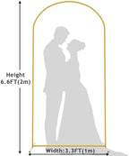 6.6FT Arch Backdrop Stand Gold Metal Wedding Arch Backdrop Stand, alternate view 3
