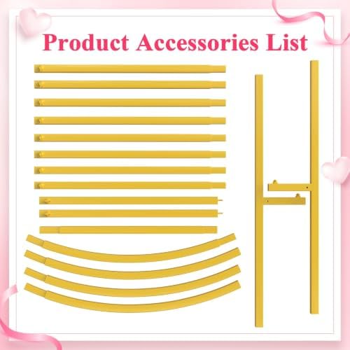 6.6FT Arch Backdrop Stand Gold Metal Wedding Arch Backdrop Stand, alternate view 5