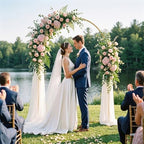 6.6FT Arch Backdrop Stand, Metal Gold Wedding Arch Frame, alternate view 3